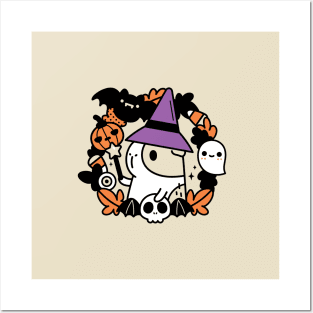 Bubu and Moonch, Halloween Witchy Guinea Pig Posters and Art